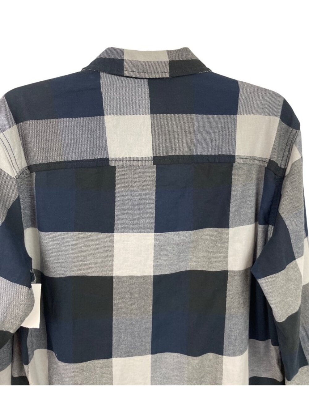 Lee Mens Plaid Button-Down Long-Sleeve Shirt Navy & White Size Medium - Picture 5 of 8